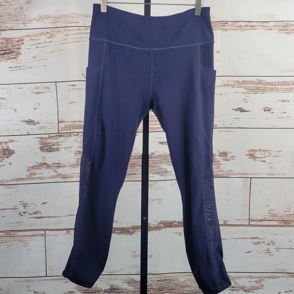 Varley Mesh Panel Athletic Legging Navy Size Large - Picture 1 of 7